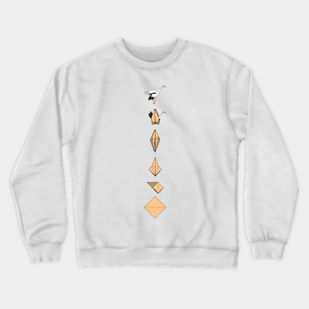 Origami Paper Crane Funny Evolution Art Crewneck Sweatshirt by USProudness